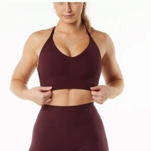 Maroon Sports Bra and Leggings Set